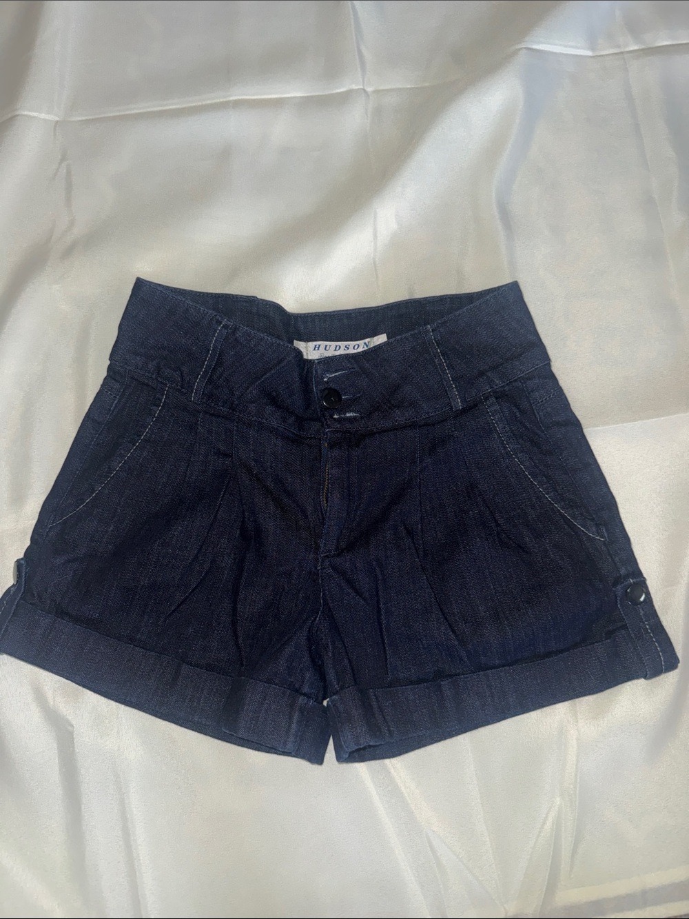 Hudson Jeans Dark Indigo Cuffed Denim Shorts